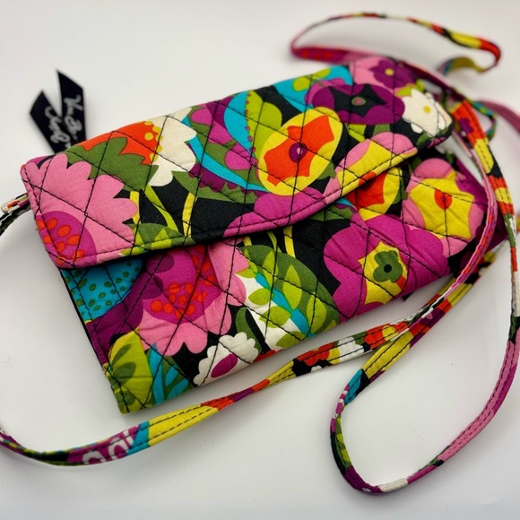 Vera Bradley Handbags - Vera Bradley Floral Quilted Wallet Crossbody – Spacious & Stylish